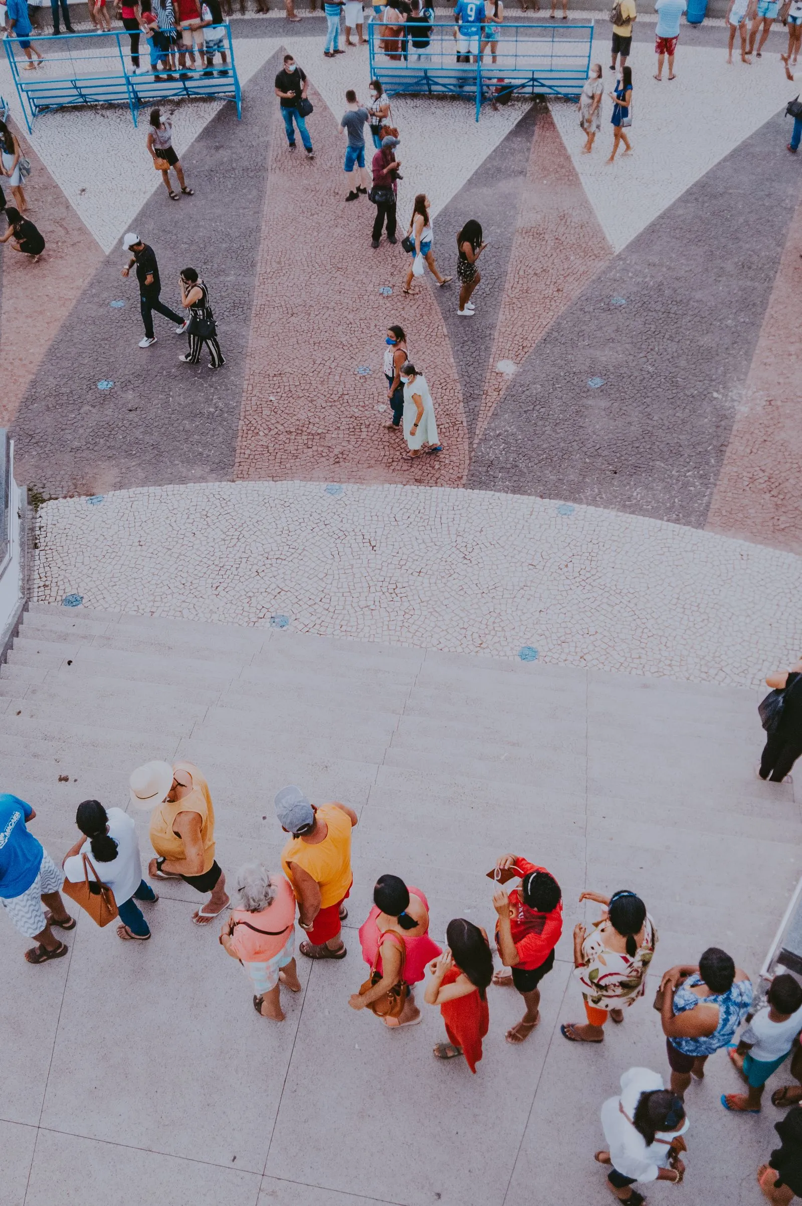 Overhead view of a large crowd queuing — what a widely advertised listing actually looks like
