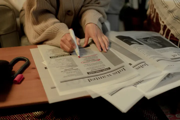 Highlighting job listings in a newspaper