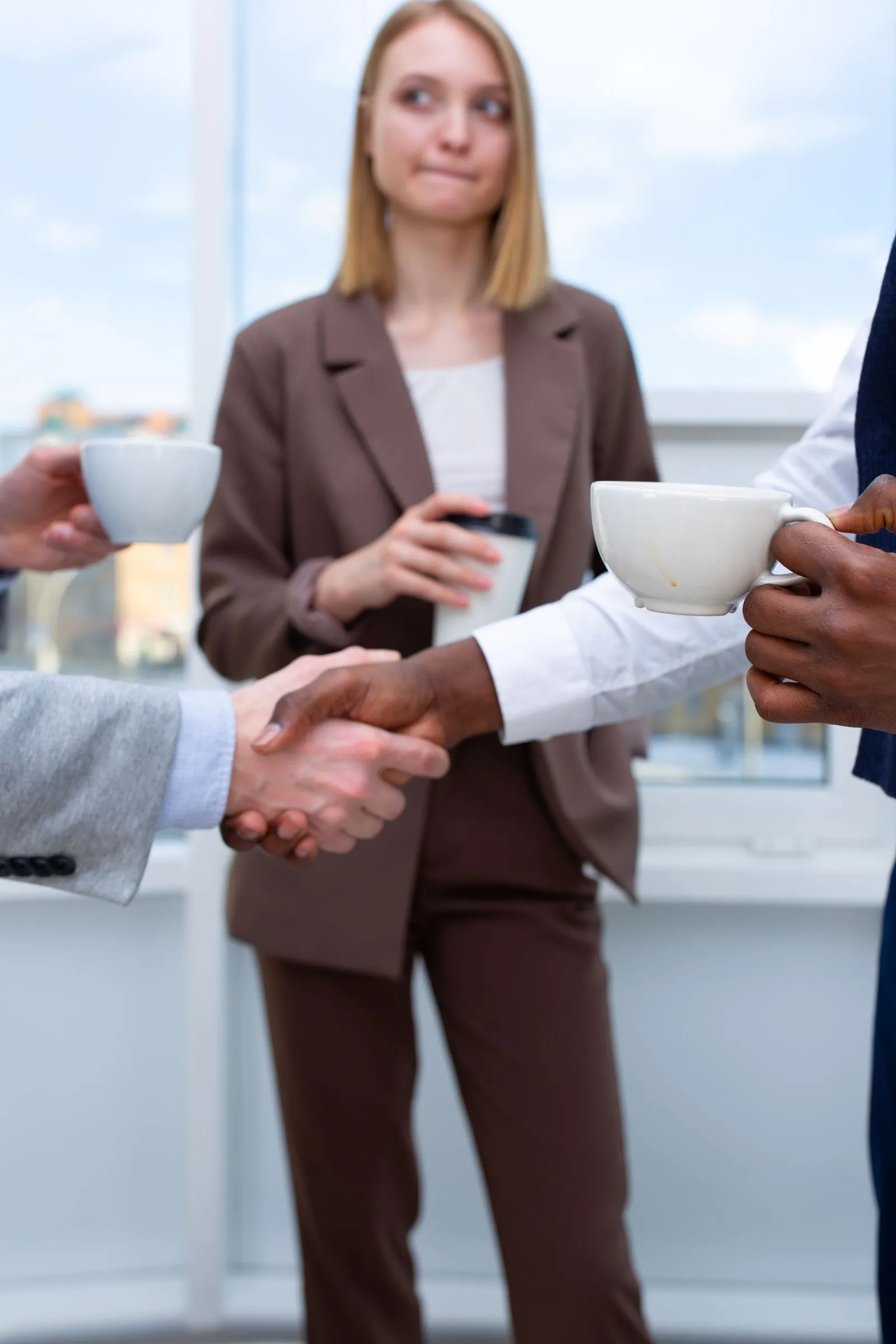 Professionals networking over coffee — the people route reaches roles that don't exist yet